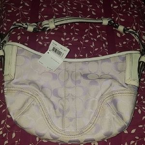 Coach Lilac And White Hobo Purse